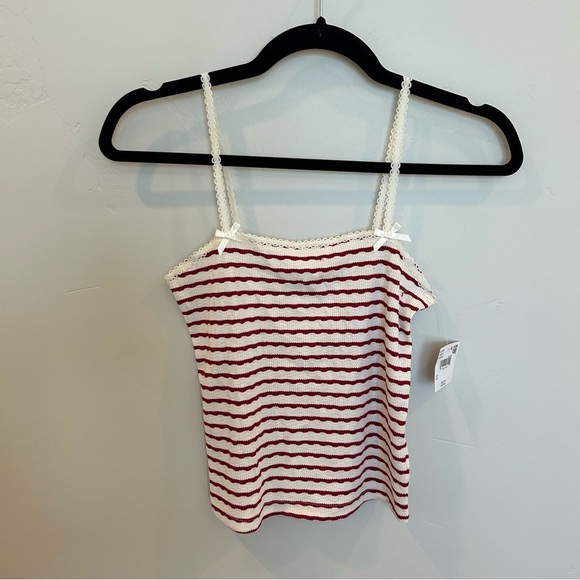 Women’s AE Lace Trim Cami, Raspberry Peak, Small - Picture 3 of 8